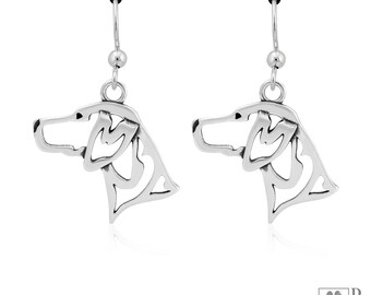 German Shorthaired Pointer Earrings in Sterling Silver, Head