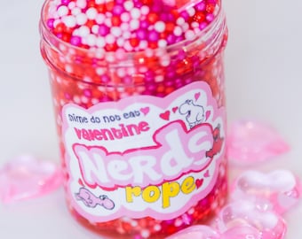 Valentines Nerds Rope CRUNCHY FLOAM JELLY slime