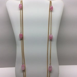 Lisner’s, Never Worn, Striking Double Row Station Chain Necklace, Vintage early 1970’s.