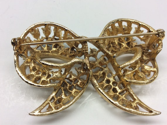 Lisner, Never Worn, Beautiful, Stone Bow Brooch, … - image 2