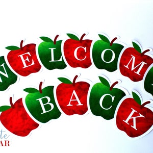Back to School Apple Banner - Etsy