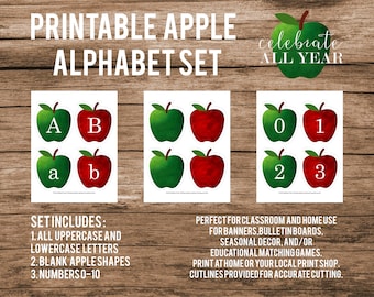 Printable Apple Alphabet Set
