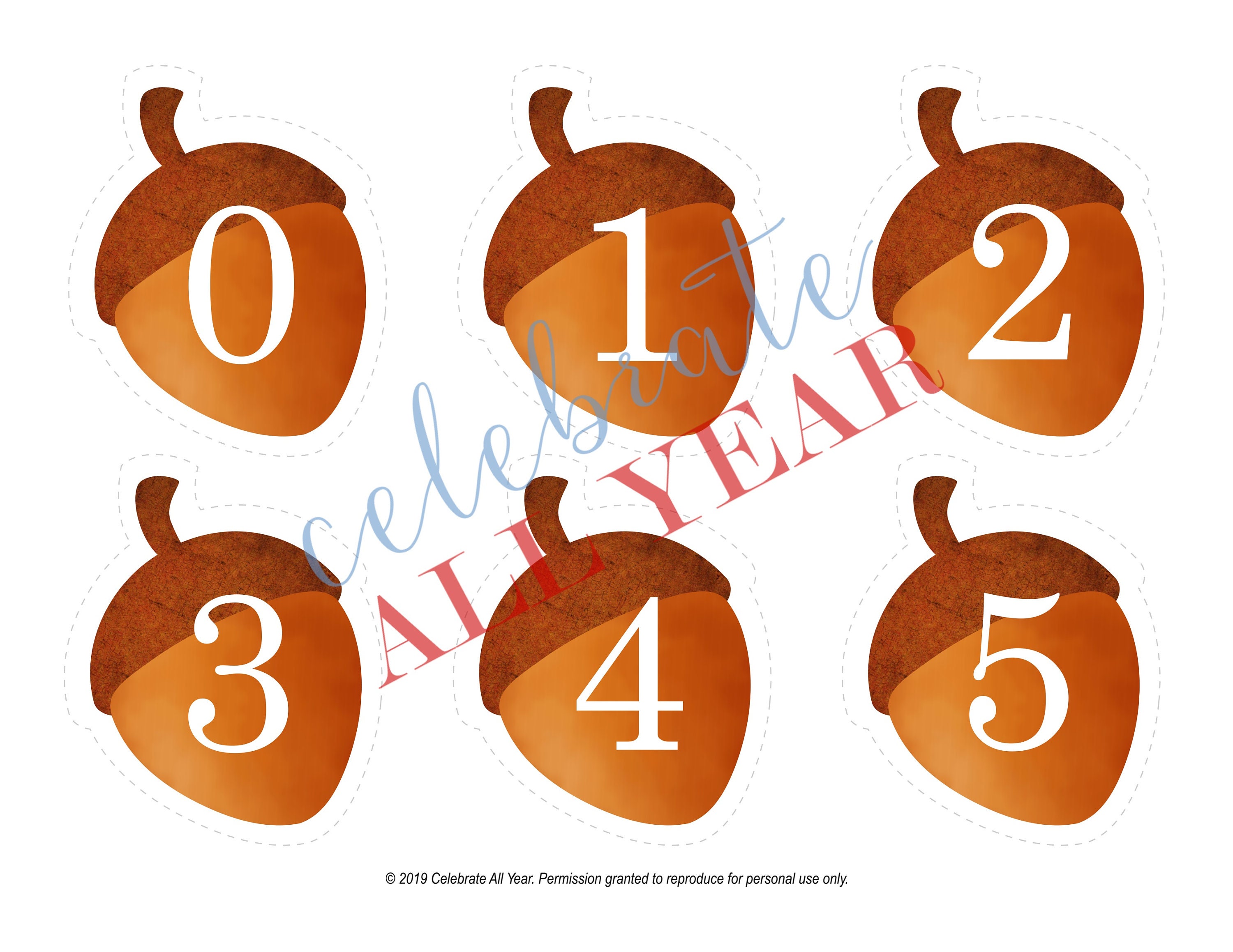 Printable Acorn Alphabet Set Etsy