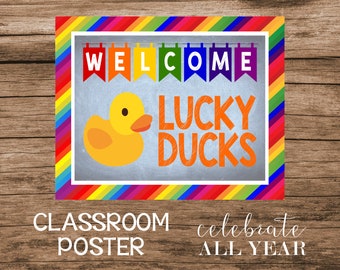 Rubber Duck Back to School Printable SIgn