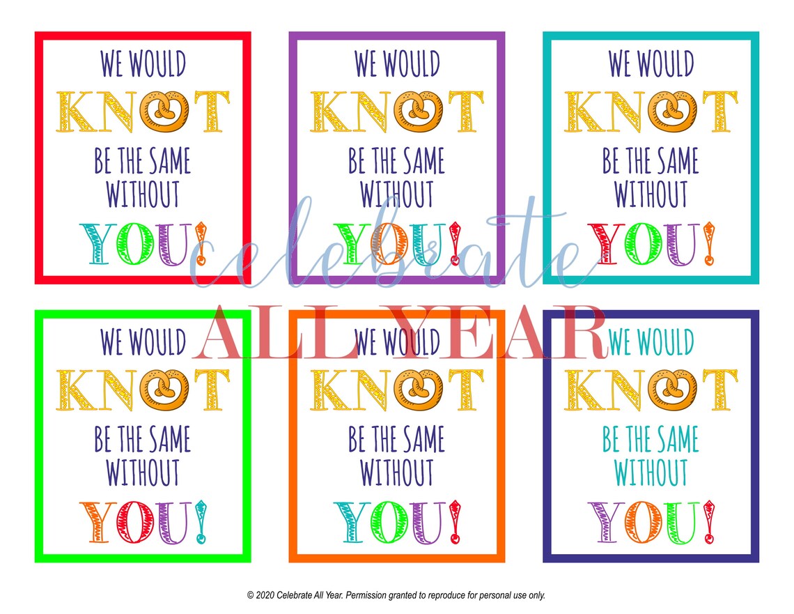 Pretzel Appreciation Gift Tags Etsy