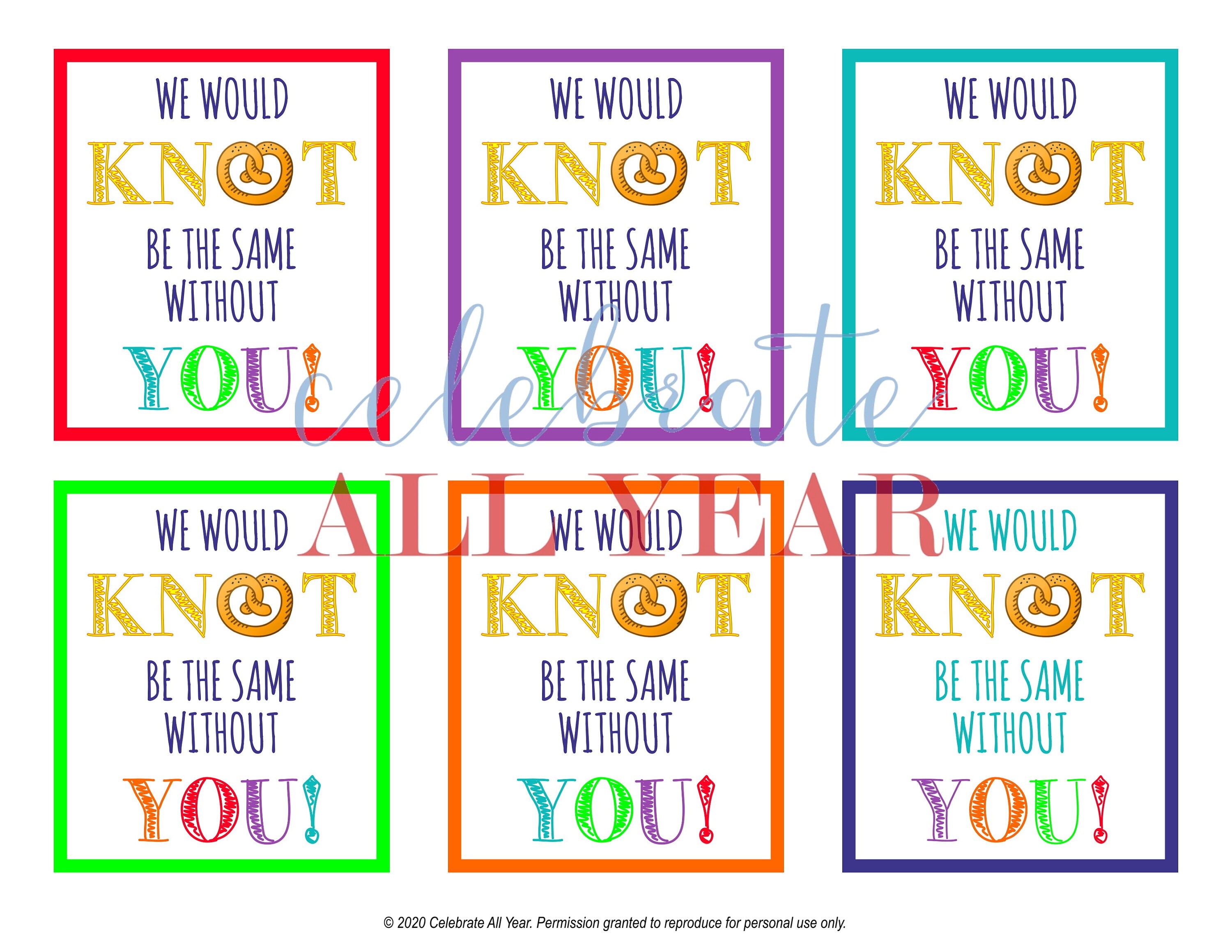 Pretzel Appreciation Gift Tags Etsy