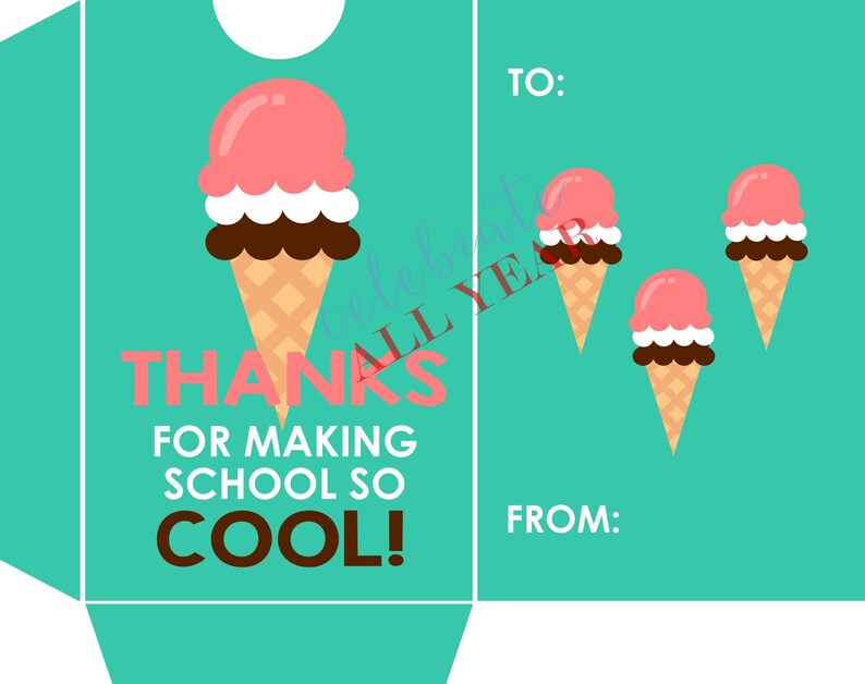 Ice Cream Gift Card Holders Etsy
