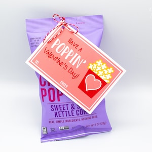 Valentine&#39;s Day Popcorn Tags