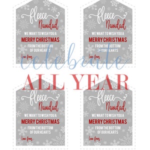 Fleece Navidad Printable Gift Tag - Etsy