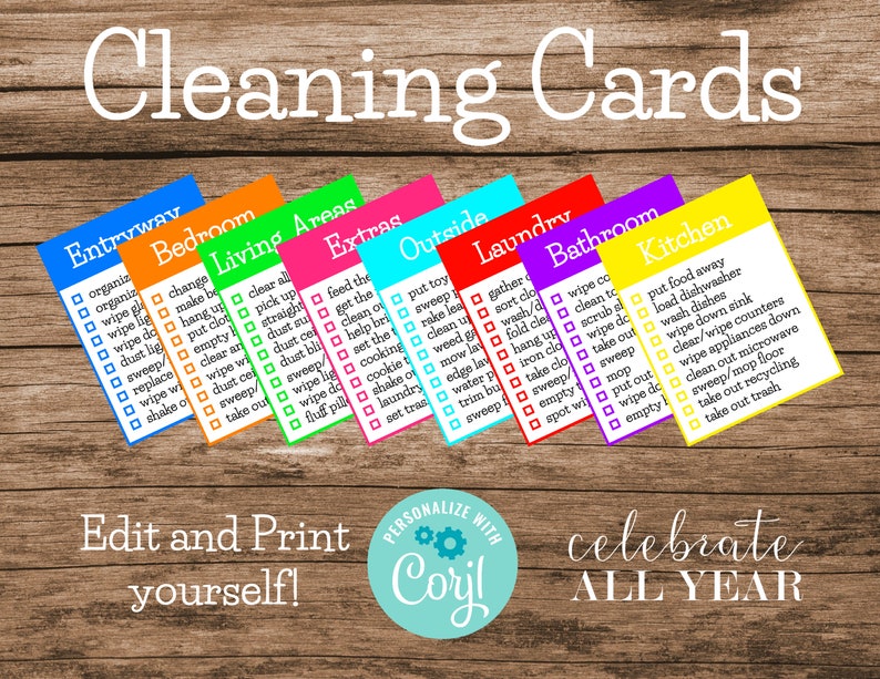 Cleaning cards are a great way to keep chores fun. Here are some cleaning checklists for kids of all ages. These are guaranteed to help busy parents keep kids on track with the chores you want them to do!