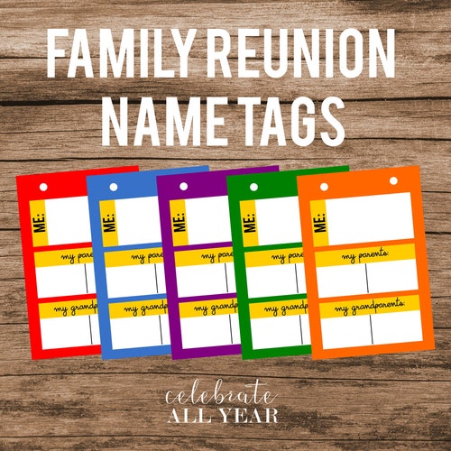 Family Reunion Name Tags Etsy