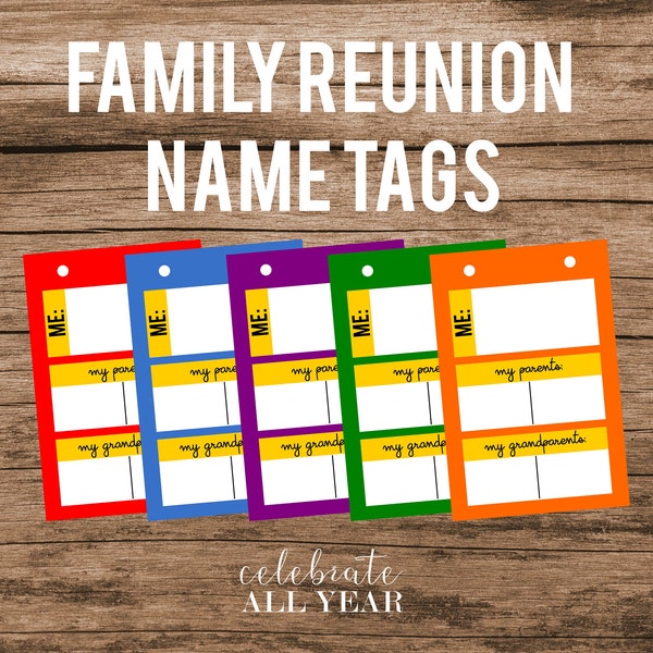 Family Reunion Name Tags