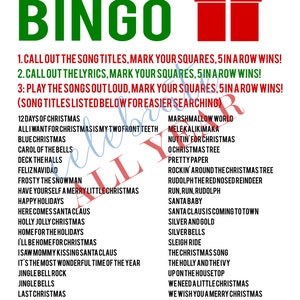 Christmas Music Bingo Game set of 30 image 4