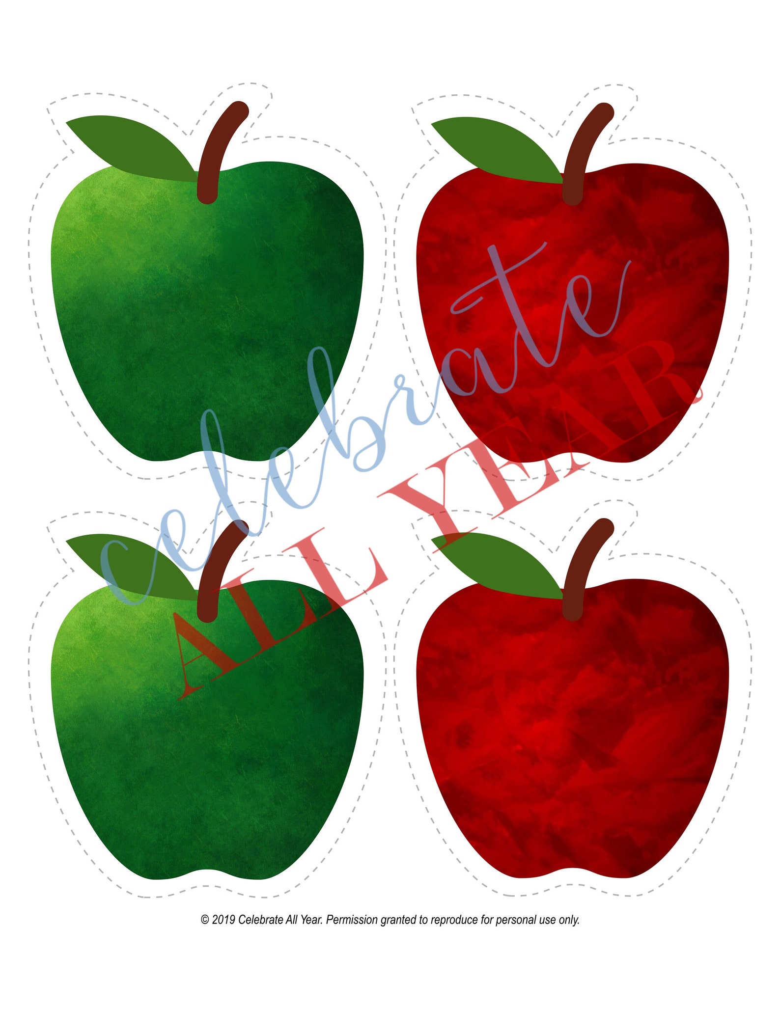 Printable Apple Alphabet Set - Etsy