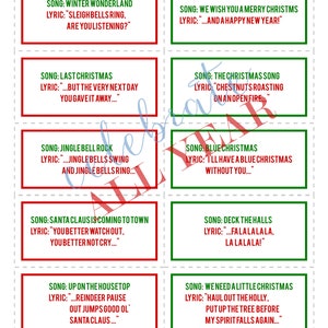 Christmas Music Bingo Game set of 30 image 5