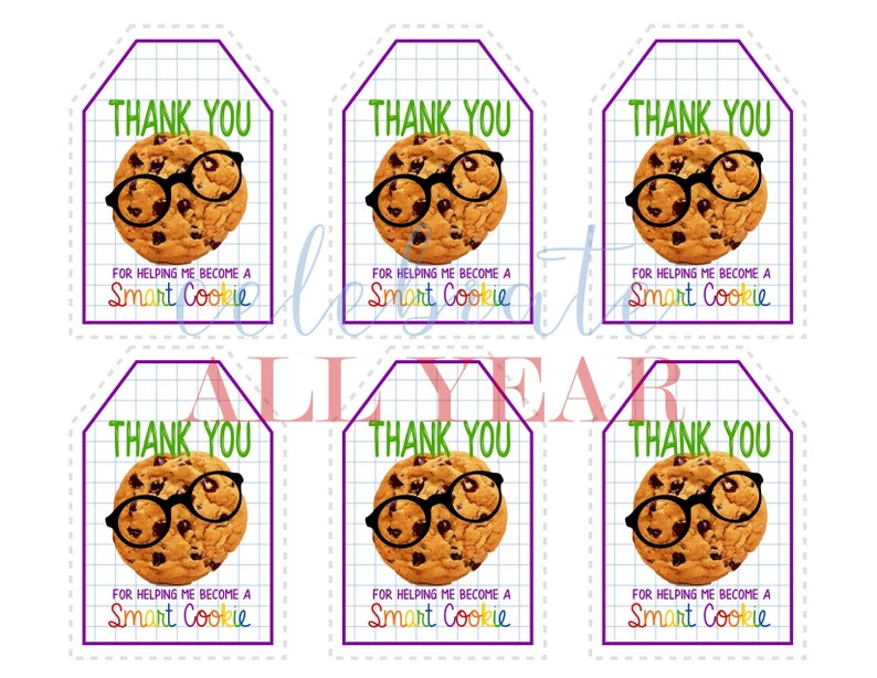 Smart Cookie Teacher Appreciation Tags - Etsy