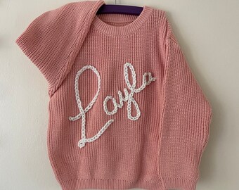 Embroidered Baby Toddler Oversized Jumper