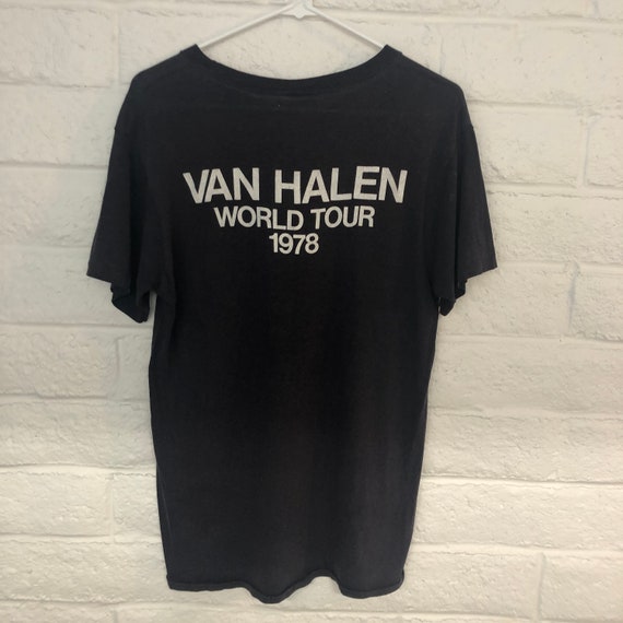 Tee Shirt Musique Collection T-Shirt Van Halen World Tour 78 - Officiel, Coton Brossé, Unisexe Tee Shirt Homme Vans - 8