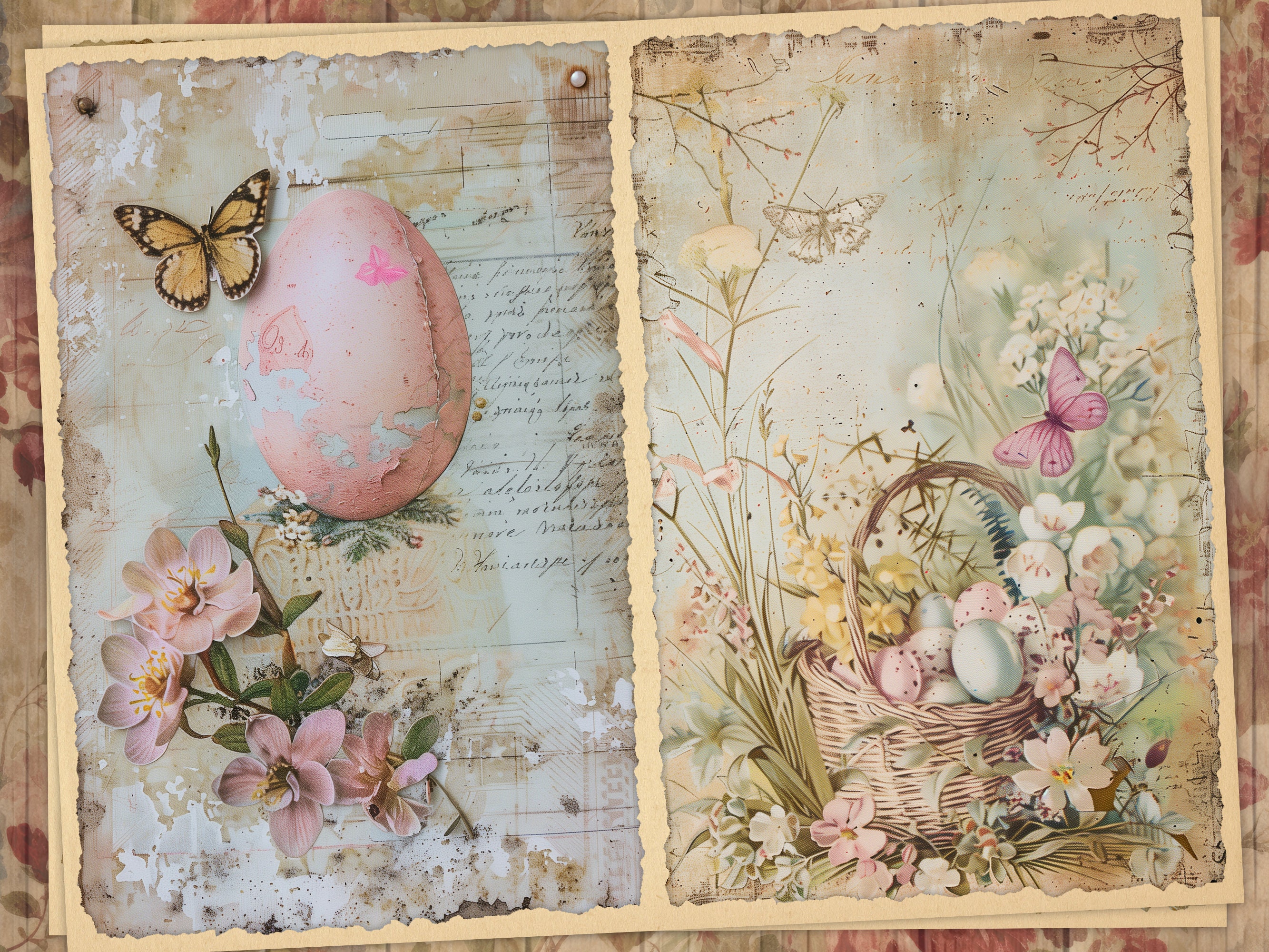 Vintage Easter Printables for Junk Journals, Vintage Spring Junk ...