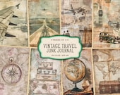 Vintage Junk Journal Printable Pages, Travel Journal, Travel Journal Printable, Printable Travel Junk Journal, Vintage Travel Journal