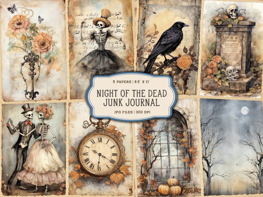 Halloween Printables For Junk Journals Vintage Junk Journal Halloween Watercolor Halloween