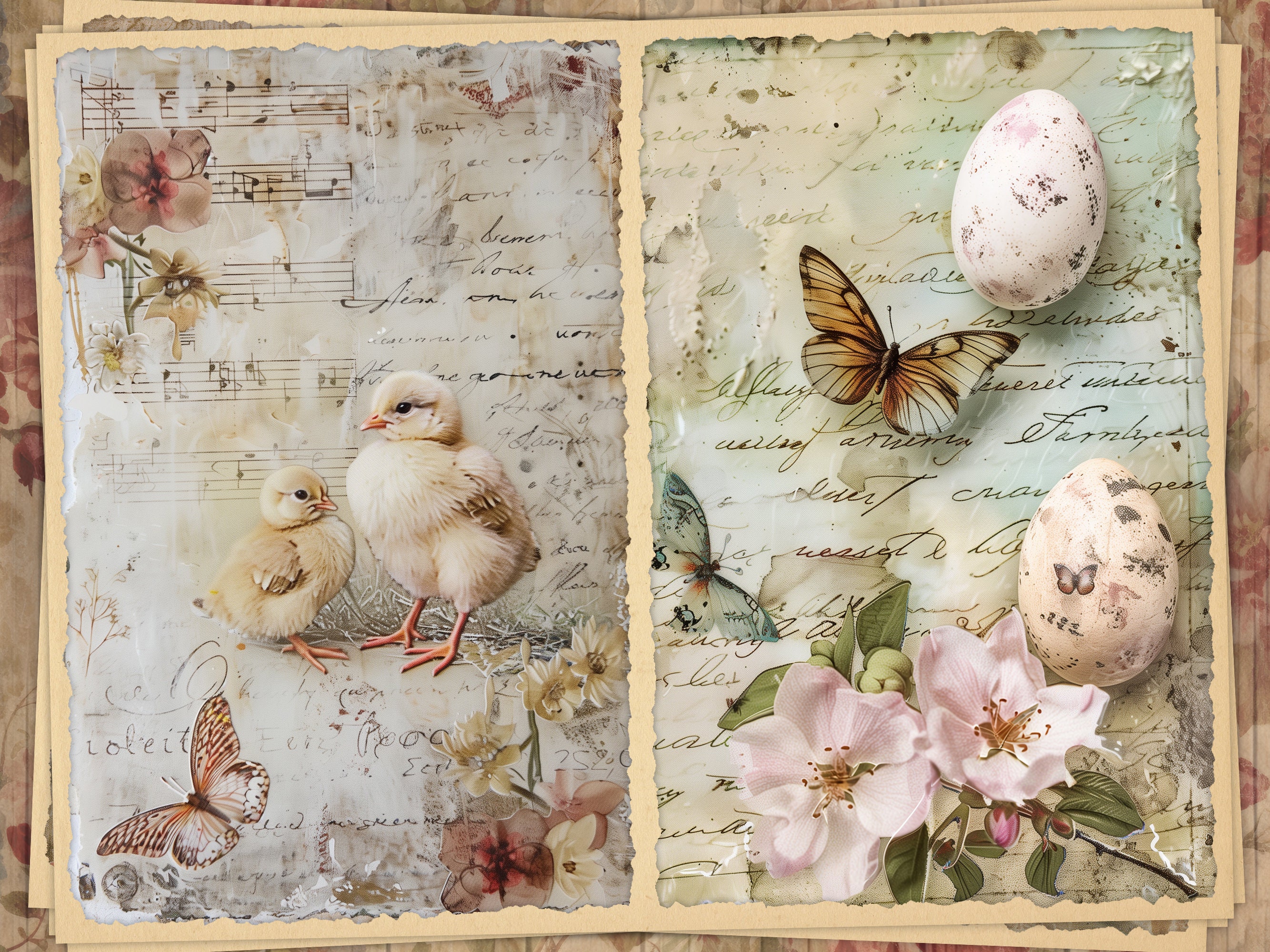 Vintage Easter Printables for Junk Journals, Vintage Spring Junk ...