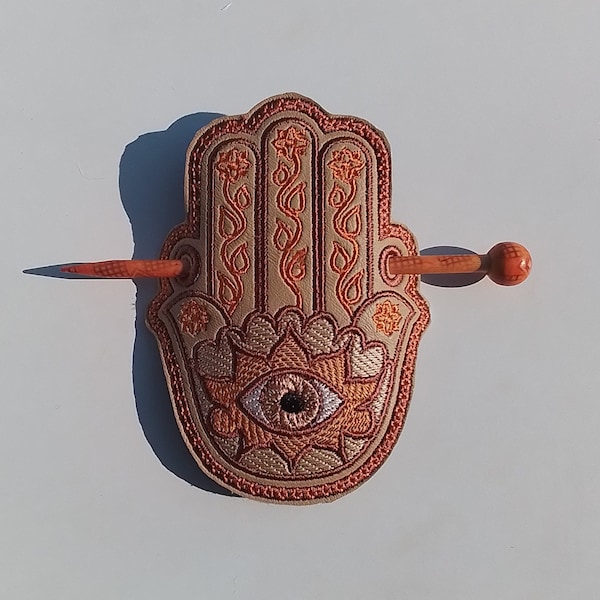 Hamsa Hand Bun Cover/ Hair Barrette