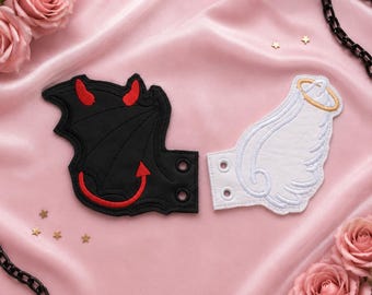 Angel & Demon Boot Wings | Gothic Boot Accessories | Devil and Angel Shoe Wings | Alternative Fashion | Cosplay Boot Clips