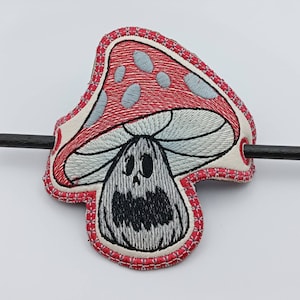 Scared Mushroom fun embroidered  hair accessory