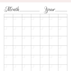 BLANK Calendar Planner Printable PDF, Undated Perpetual Calendar, Todo List DIY Planners, Monthly Weekly Daily To Do Lists, Letter, A4, A5 image 1