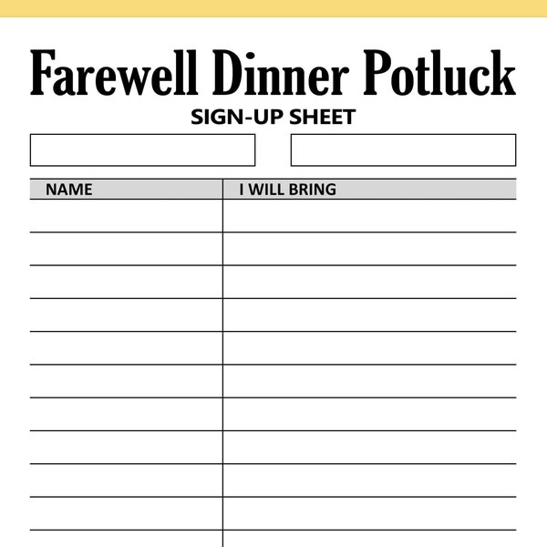 Farewell Potluck Etsy
