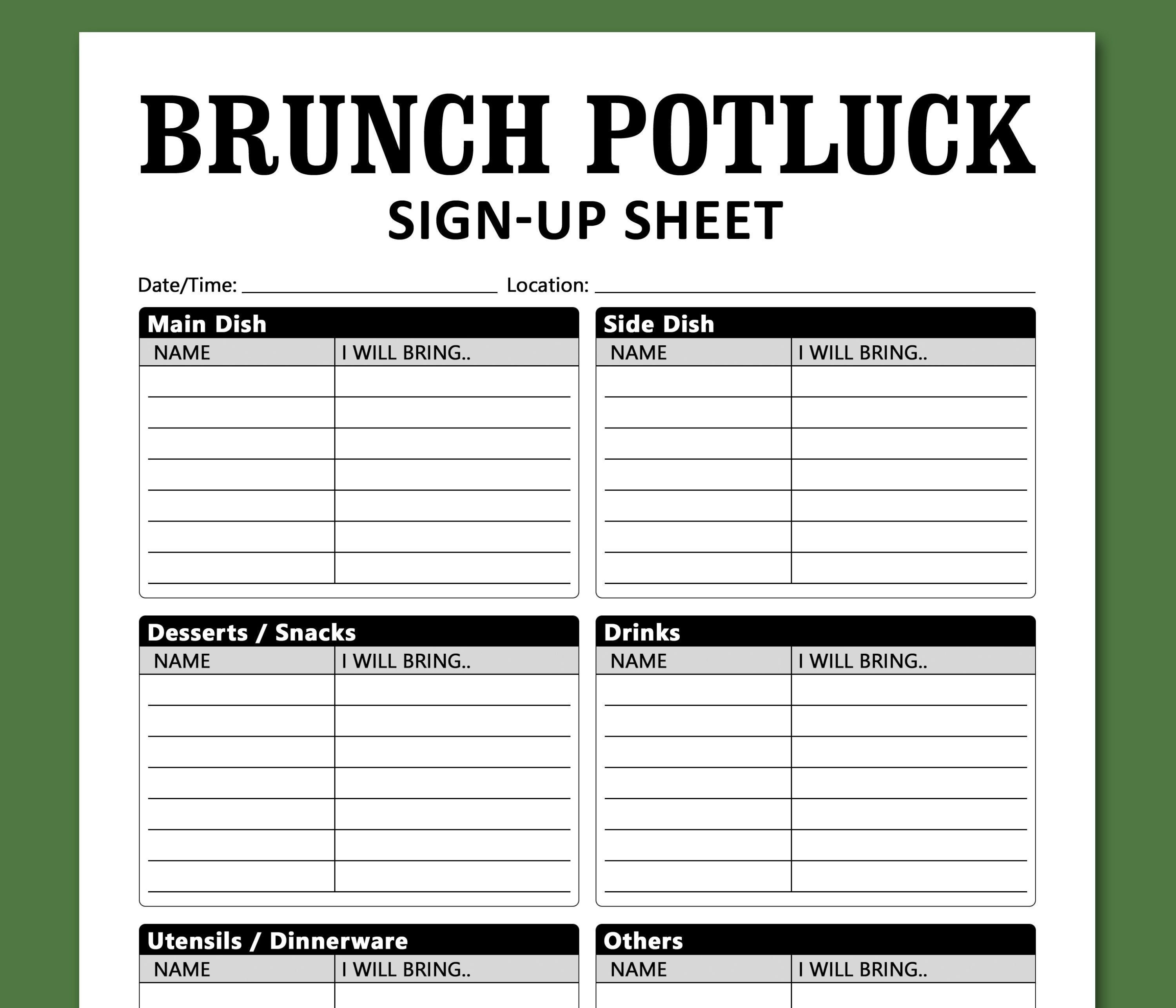 Brunch Potluck Sign Up Sheet Printable Template Morning Noon Etsy Schweiz brunch-potluck-sign-up-sheet-printable-template-morning-noon-etsy-schweiz