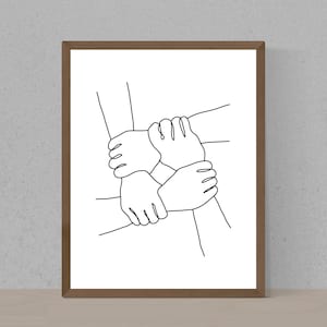 Motivational Office Wall Art Poster Printable, Teamwork Pictogram Office Wall Decor, Unity Poster Workplace Art Decor, Team Work Office Sign