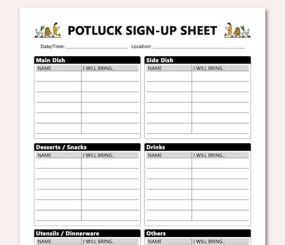 Potluck Signup Sheet Template from i.etsystatic.com