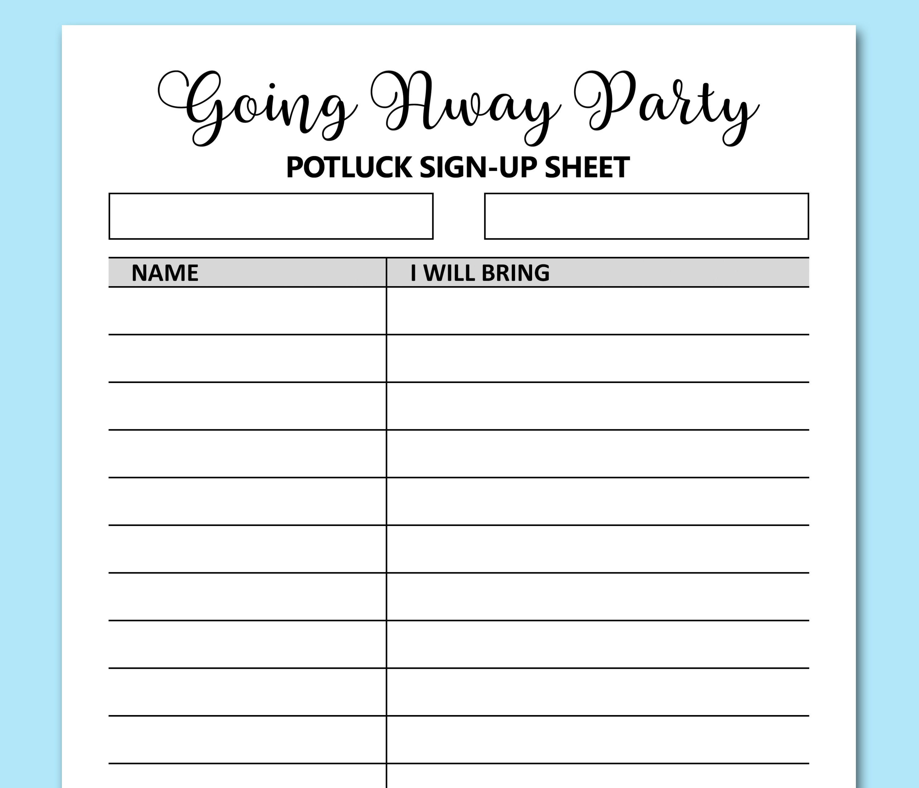 Potluck sign up sheet template Free Printable Templates Arnoticias tv
