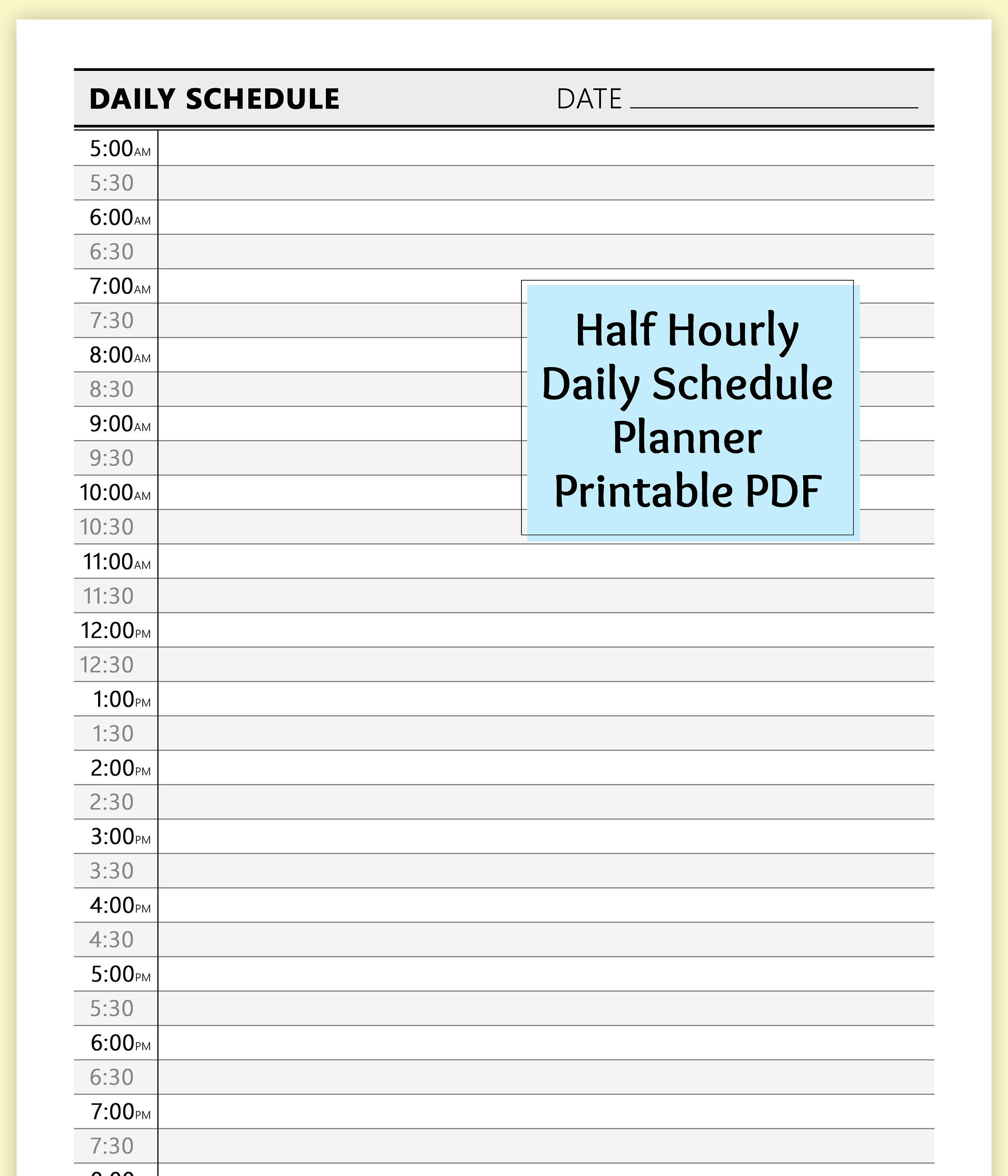 Daily Schedule Etsy