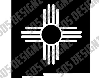Download New Mexico State flag Zia Heart SVG PNG Cricut Decal | Etsy