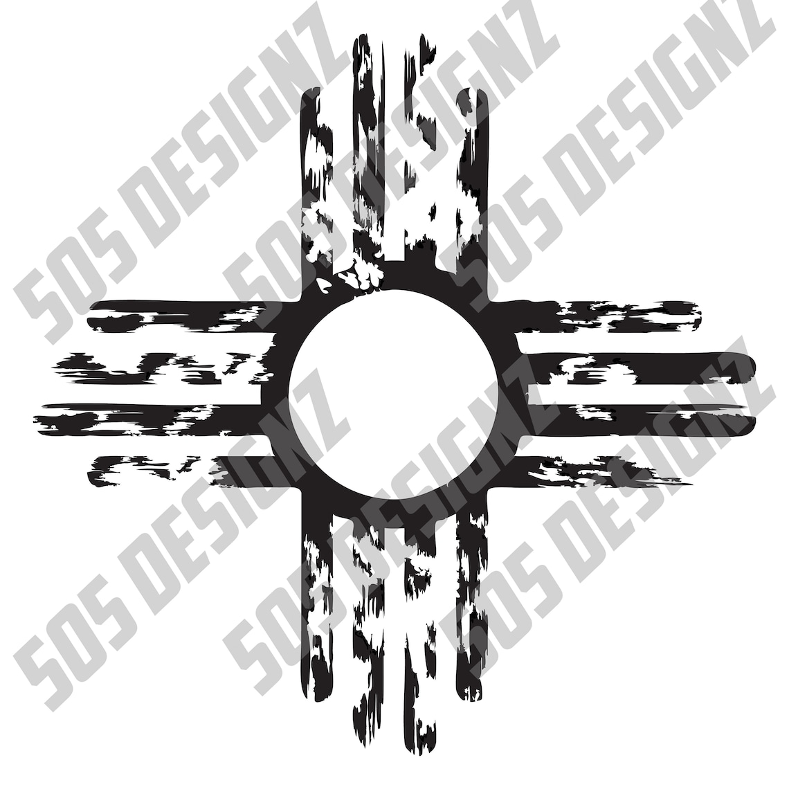 Distressed New Mexico State Flag Zia Symbol SVG PNG Cricut Etsy