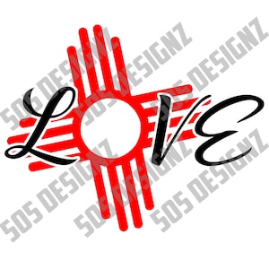 Zia Love SVG - PNG, Cricut, Decal, Stencils, Cutouts, Patterns, Scrapbooking or T-Shirt designs