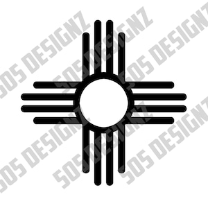 New Mexico State flag Zia symbol SVG - PNG, Cricut, Decal, Stencils, Cutouts, Patterns, Scrapbooking or T-Shirt designs