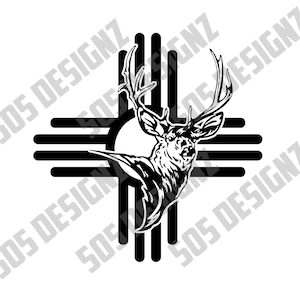 ZIA Maultier Hirsch SVG - PNG, Cricut, Decal, Schablonen, Cutouts, Muster, Scrapbooking oder T-Shirt Designs