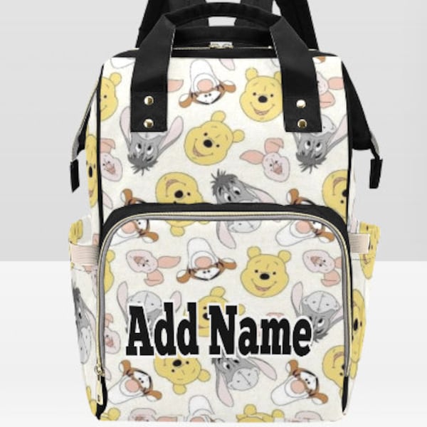 CUSTOM PERSONALIZED Poo Bear Diaper Bag Backpack | Diaper bag | Custom Bag | Baby Shower Gift | New Mom Gift | Custom Back Pack