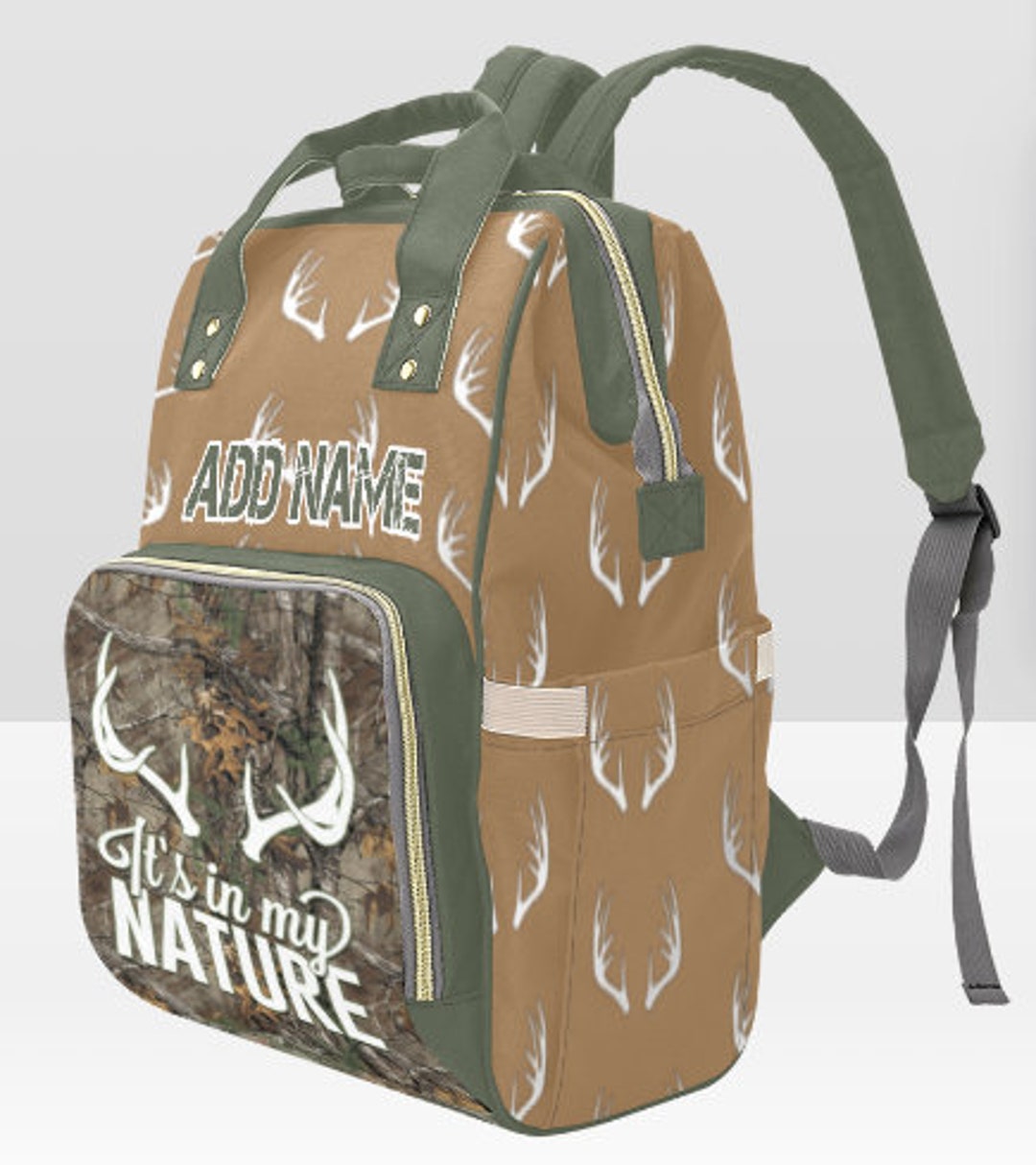 CUSTOM PERSONALIZED Deer Hunting Diaper Bag Custom Backpack Custom