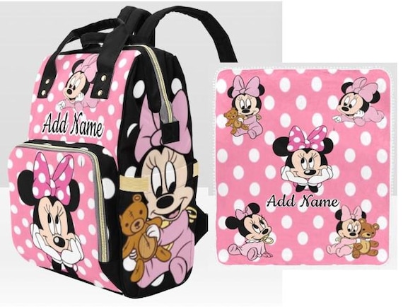 Custom Diaper Bag | Personalized Diaper Bag | Diaper Bag | Baby Shower Gift | New Parent | Minnie Mouse| Park Hopper Bag | Baby Blanket