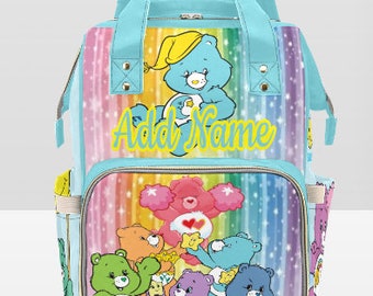 CUSTOM PERSONALIZED Bear Diaper Bag  | Custom Backpack | Custom Diaper Bag | Baby Shower | Care Bear Diaper Bag | Personalized Diaper Bag