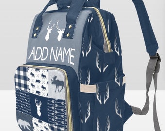 Personalized Deer Diaper Backpack | Woodland Baby Shower Gift