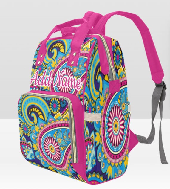CUSTOM PERSONALIZED Paisley Diaper Bag Backpack Vera Bradley Inspire Diaper  Bag Custom Bag Baby Shower Gift New Mom Gift 