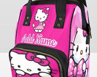 Personalized Hello Kitty inspired Diaper Bag backpack | Custom Baby Shower Gift