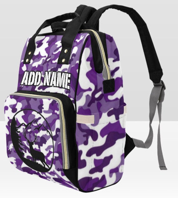 Purple camo backpack on sale