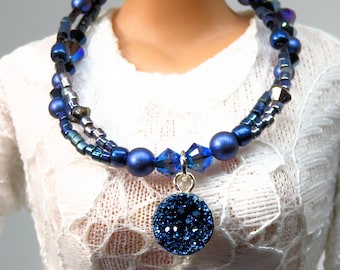 Fashion Doll Jewelry  Druzy Necklace Set for Barbie, Fashion Royalty and Other Fashion Dolls
